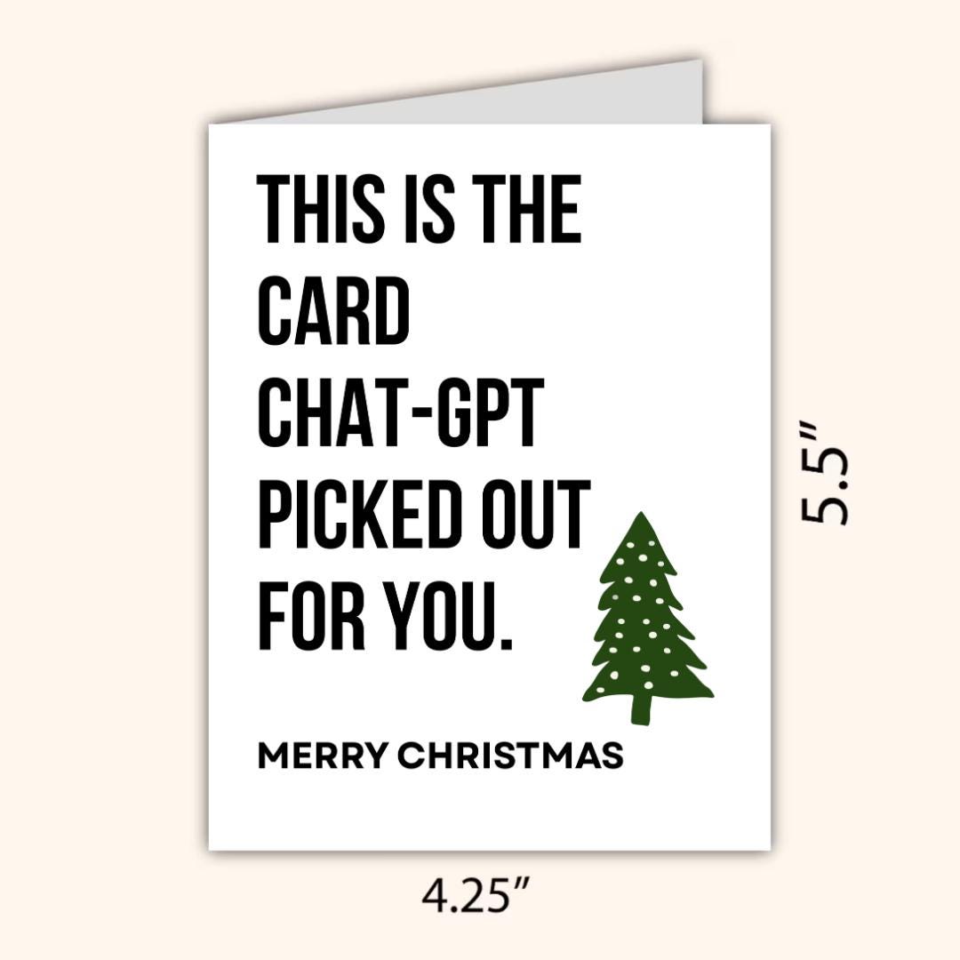 Funny Chat Gpt Christmas Card - rude and funny Christmas card by Northern Wind Creative