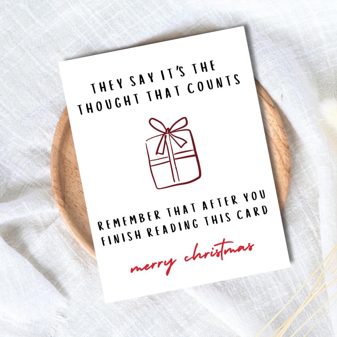 Funny Thought That Counts Christmas Card - rude and funny Christmas card by Northern Wind Creative