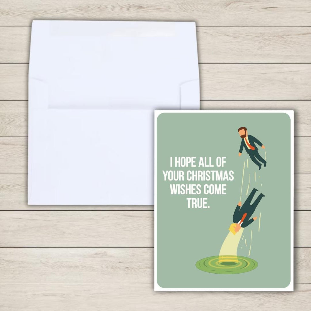 I Hope All Your Wishes Come True Christmas Card - rude and funny Christmas card by Northern Wind Creative