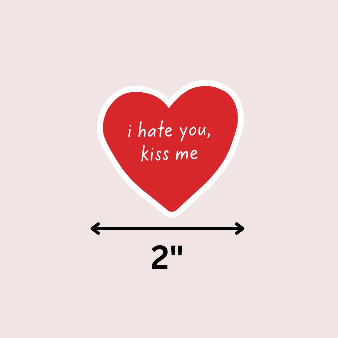 Spicy Smut Book Kindle Sticker: Enemies to Lovers "I hate you, kiss me" sticker by Magic & Meaning