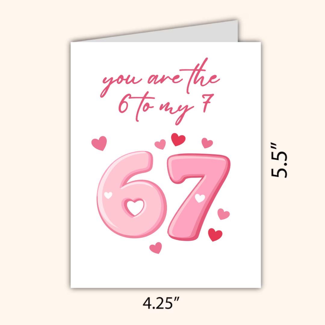 You Are the 6 to My 7 Card for Loved One - rude and funny Valentine’s Day card by Northern Wind Creative
