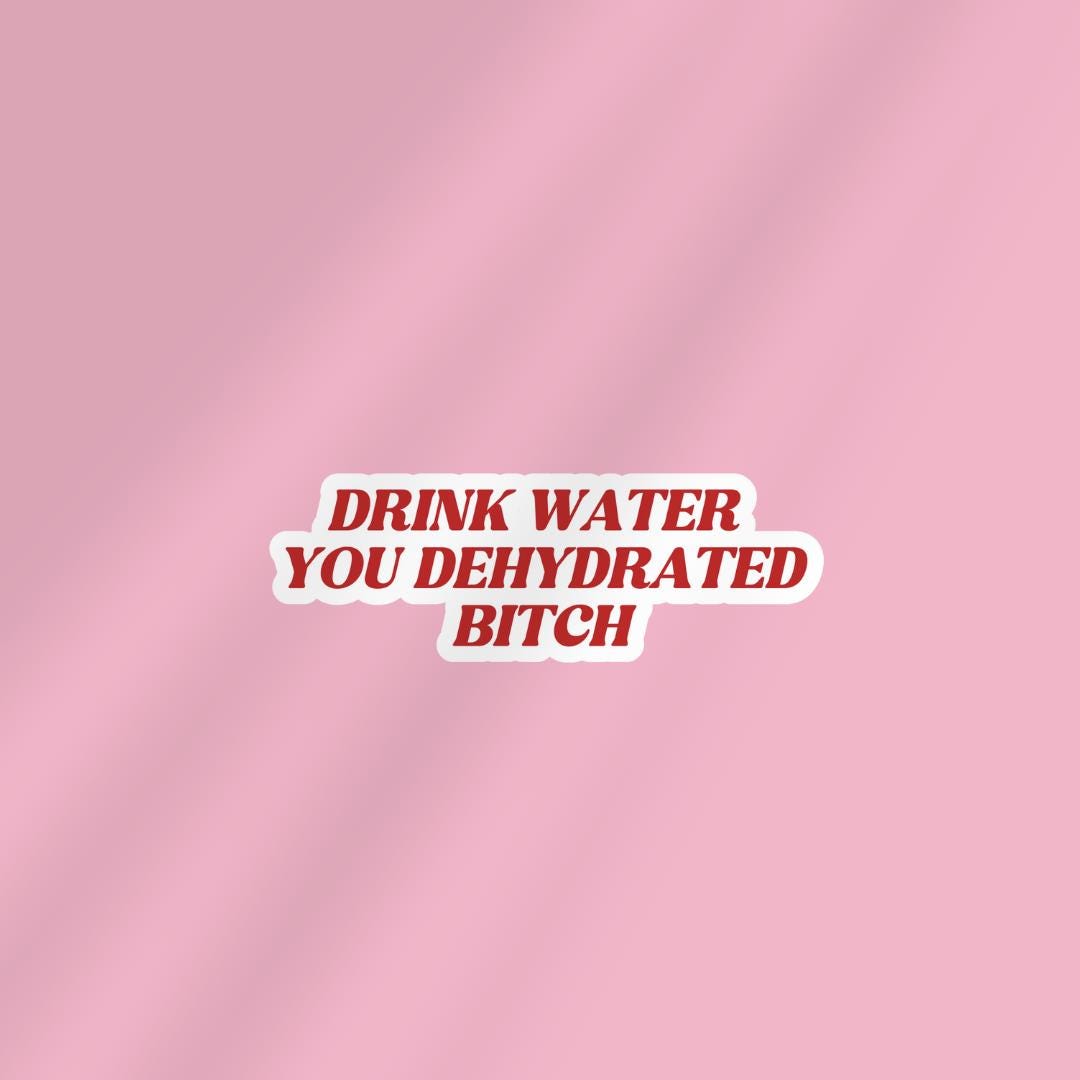 Drink Water You Dehydrated B*itch - Funny Sarcastic Sticker for Laptop/Waterbottle sticker by Magic & Meaning