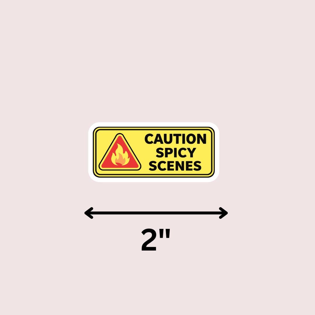 Spicy Smut Book Kindle Sticker: Caution Contains Spicy Scenes - Gift for Reader sticker by Magic & Meaning