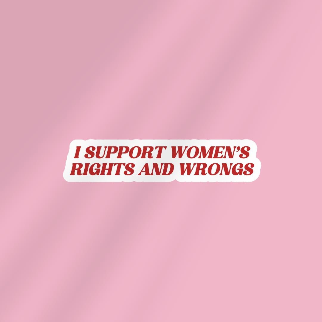 I Supports Women's Rights and Wrongs Kindle Sticker: Feminist Book Lover, Gift For Bookworms sticker by Magic & Meaning
