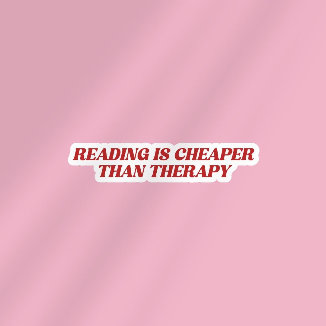 Reading is Cheaper Than Therapy Kindle Sticker: Sorry I Was Reading, E-reader Decal sticker by Magic & Meaning