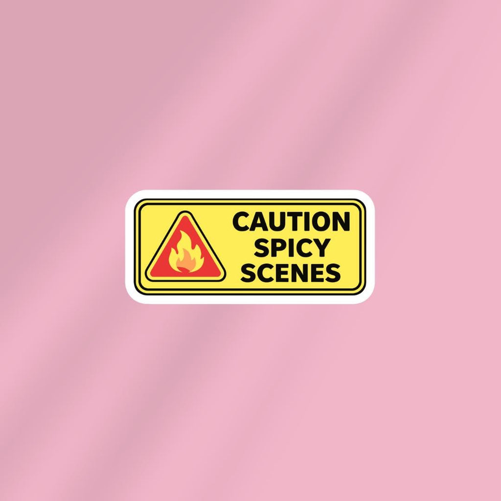 Spicy Smut Book Kindle Sticker: Caution Contains Spicy Scenes - Gift for Reader sticker by Magic & Meaning