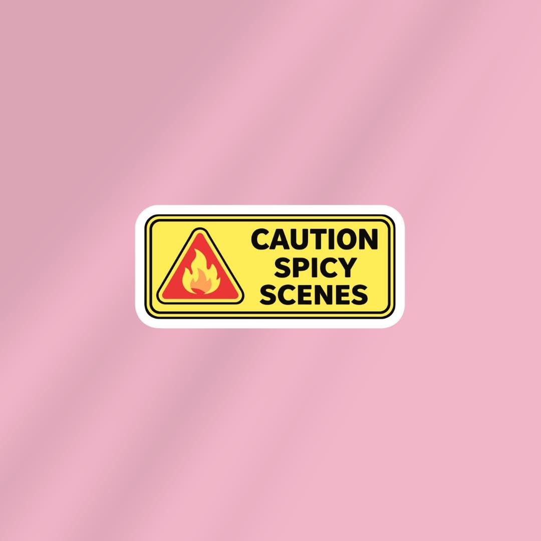 Spicy Smut Book Kindle Sticker: Caution Contains Spicy Scenes - Gift for Reader sticker by Magic & Meaning