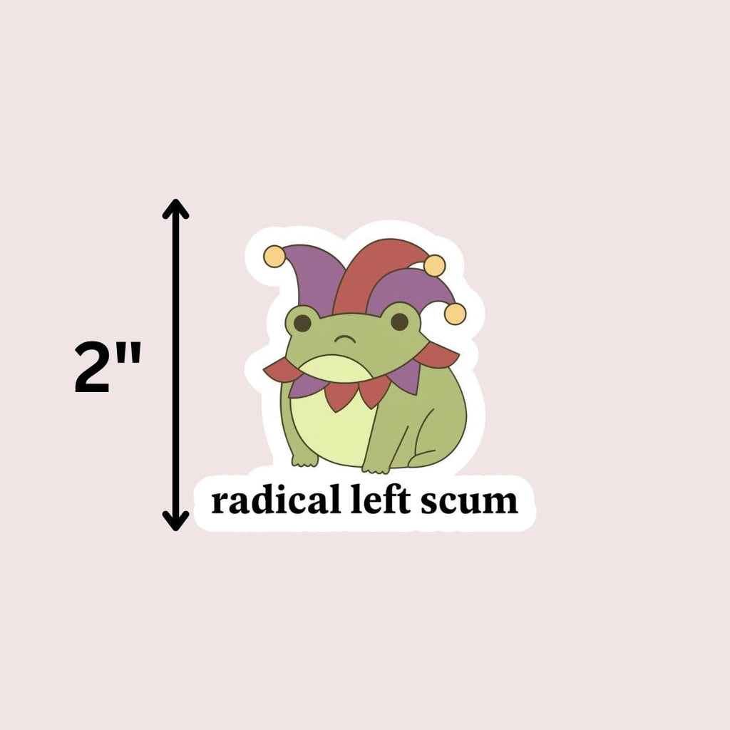 Radical Left Scum Silly Frog Sticker: Human Rights Book Lover, Gift For Bookworms sticker by Magic & Meaning