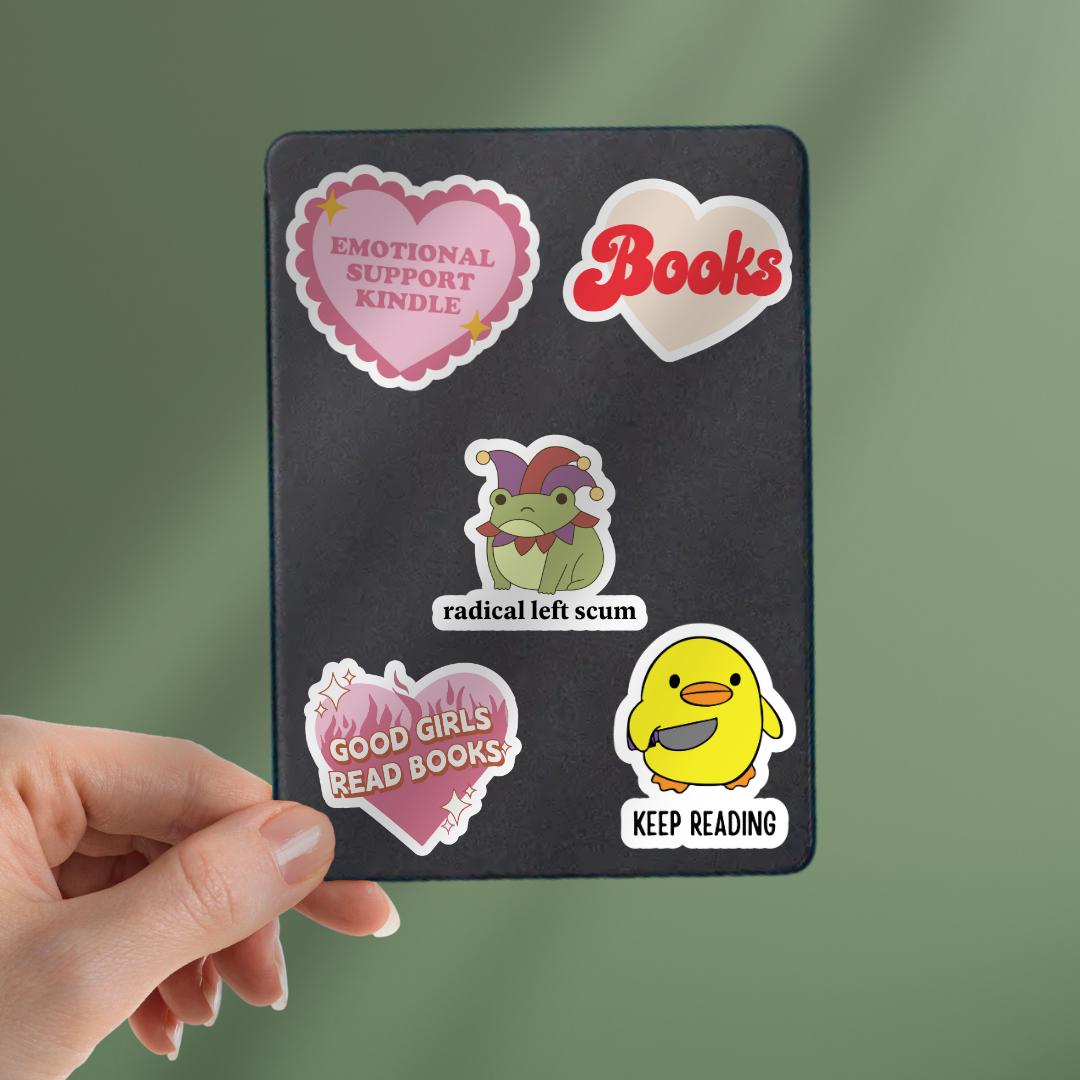 Radical Left Scum Silly Frog Sticker: Human Rights Book Lover, Gift For Bookworms sticker by Magic & Meaning