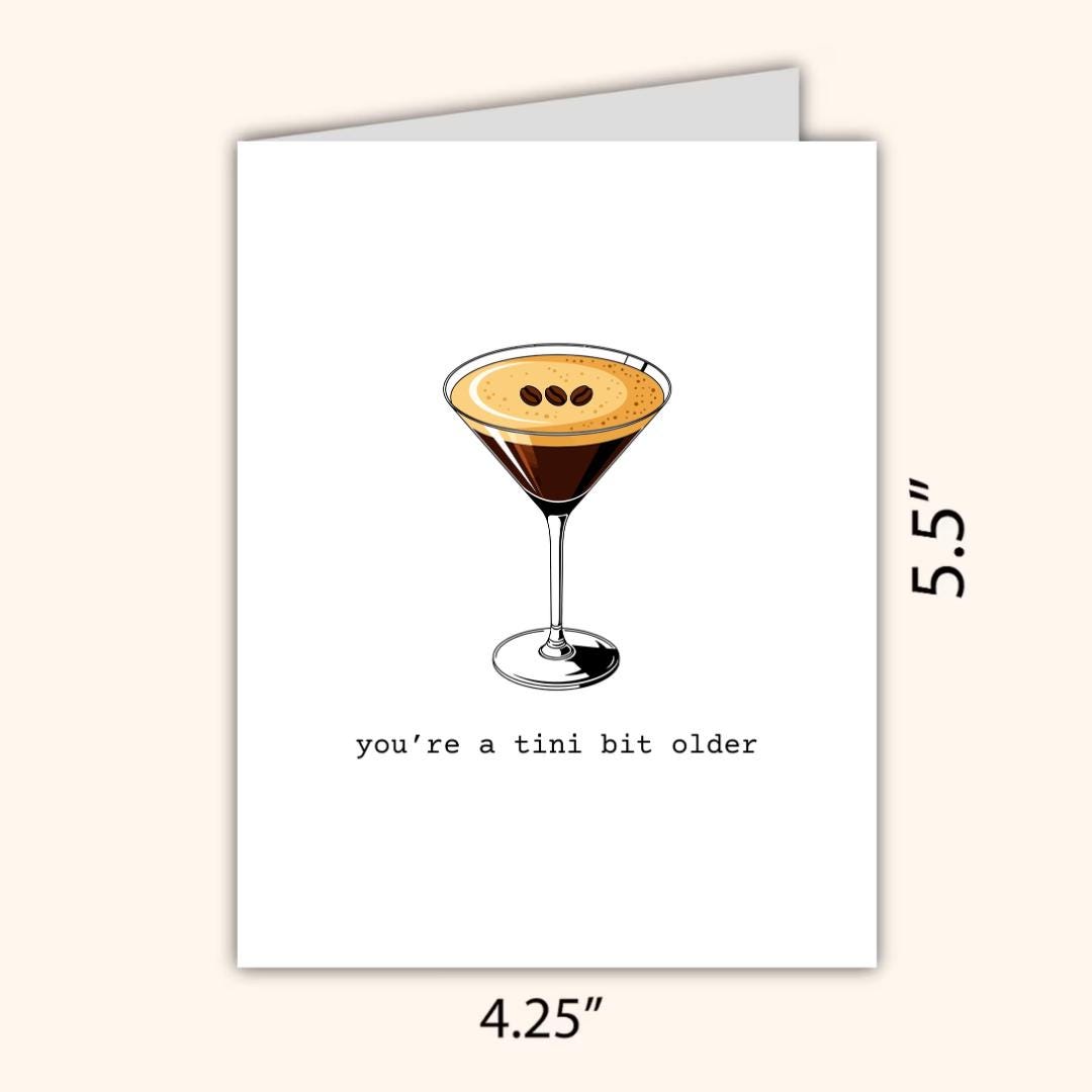 You're a Tini Bit Older Birthday Card - rude and funny birthday card by Northern Wind Creative