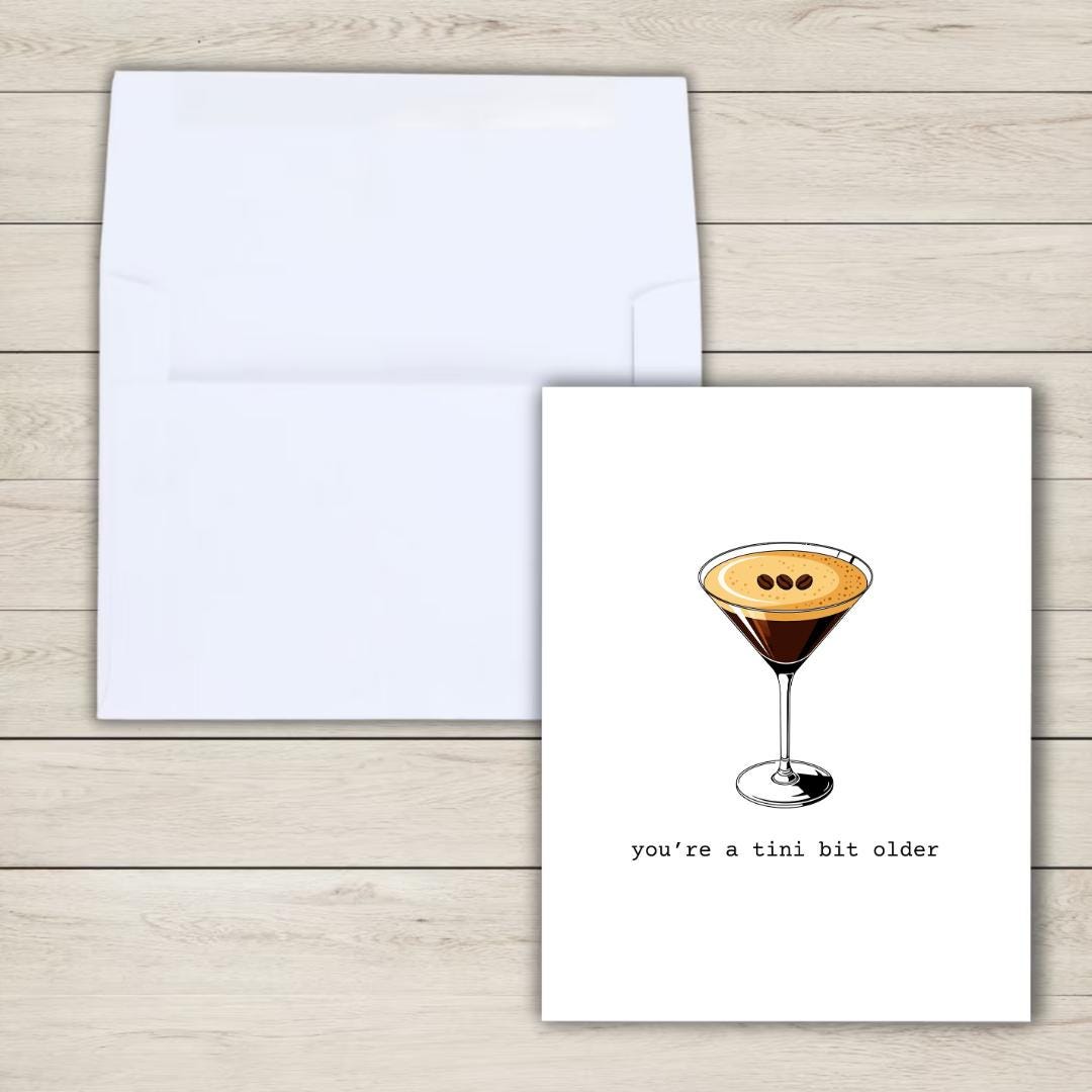 You're a Tini Bit Older Birthday Card - rude and funny birthday card by Northern Wind Creative
