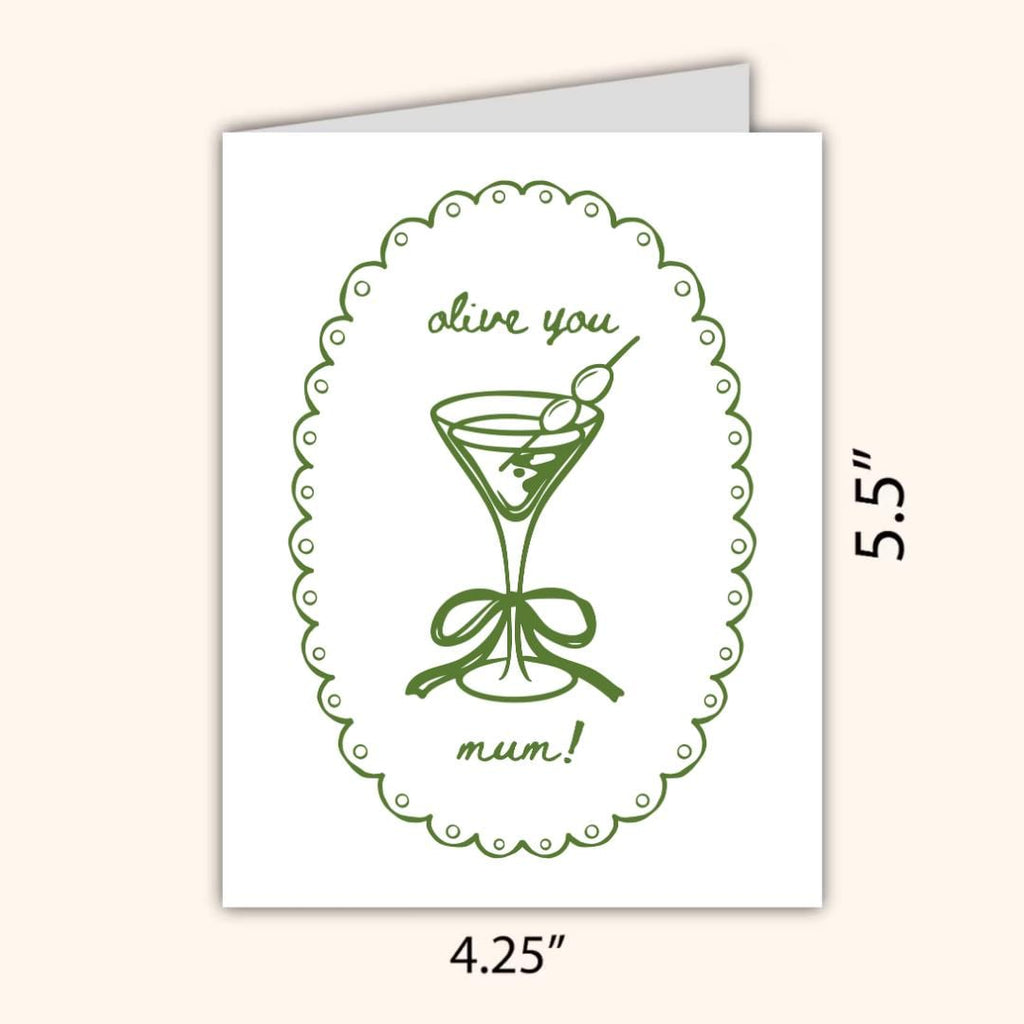 Olive You Mum Card - rude and funny Mother’s Day card by Northern Wind Creative