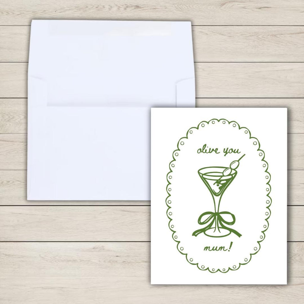 Olive You Mum Card - rude and funny Mother’s Day card by Northern Wind Creative