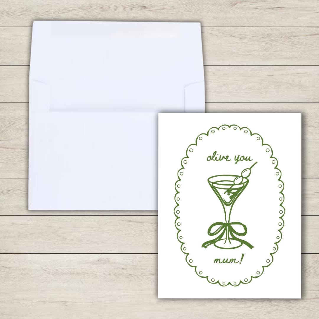 Olive You Mum Card - rude and funny Mother’s Day card by Northern Wind Creative