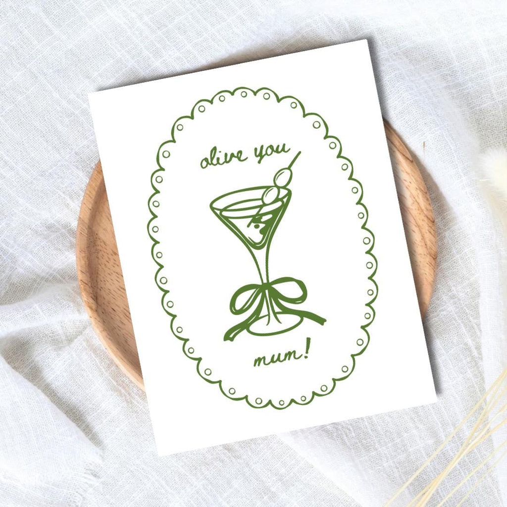 Olive You Mum Card - rude and funny Mother’s Day card by Northern Wind Creative