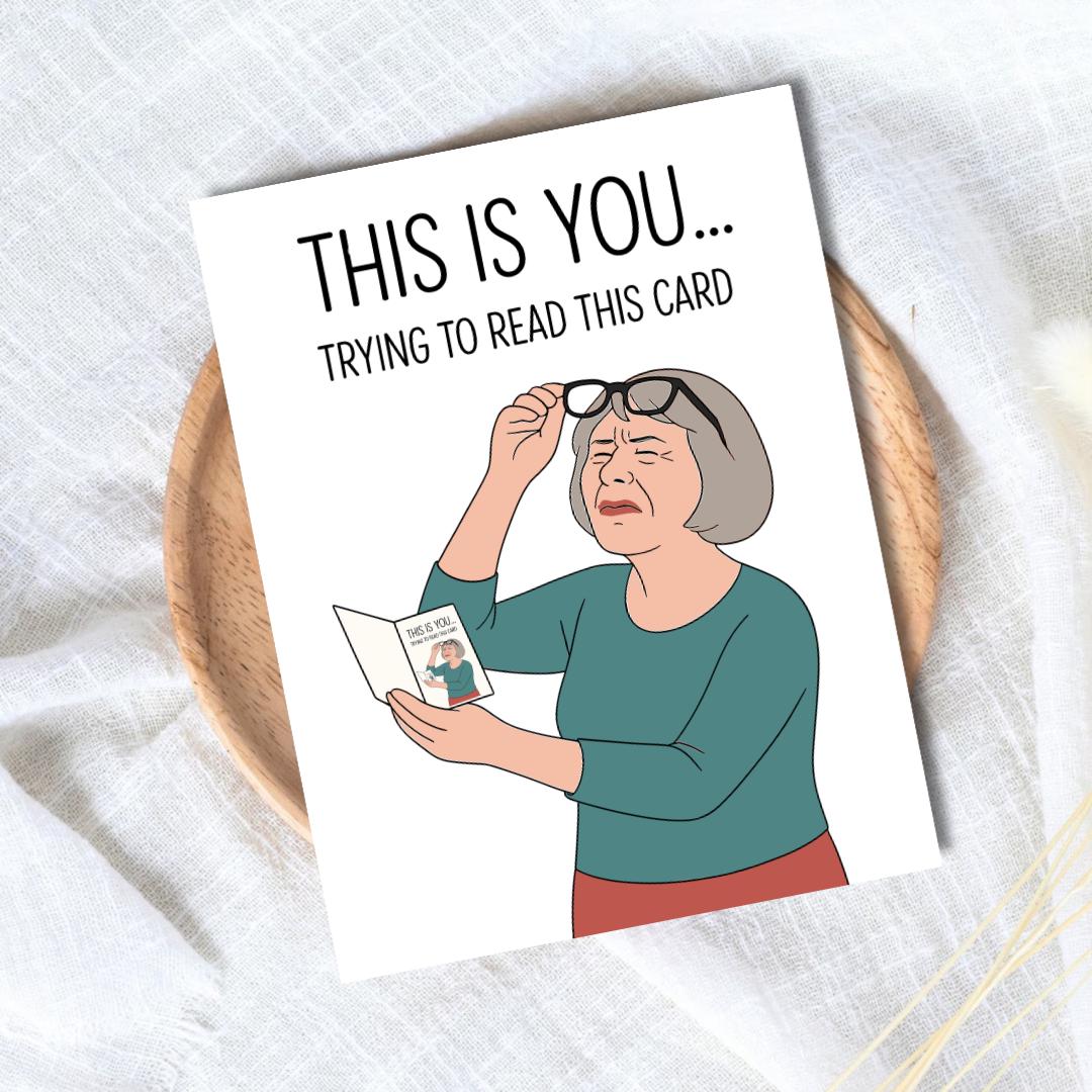 This Is You Trying to Read This Funny Mother's Day Card - rude and funny Mother’s Day card by Northern Wind Creative